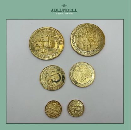 1966 Great Fire of London and The Blitz Gold 6-Piece Medallion Set - Image 3